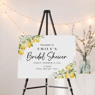 Lemon Green Citrus Bridal Shower Foam Boards
