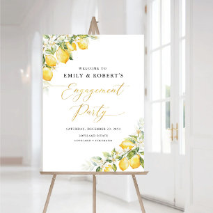 Lemon Green Citrus Engagement Party Foam Board