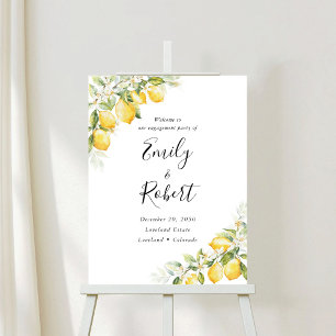 Lemon Green Citrus Engagement Party Foam Board