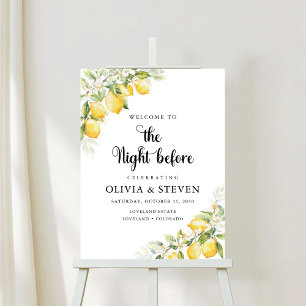 Lemon Green Citrus Engagement Party Foam Board