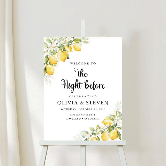 Lemon Green Citrus Engagement Party Foam Board (Creator Uploaded)