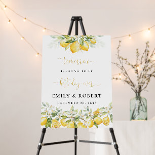 Lemon Green Citrus Rehearsal Dinner Foam Board