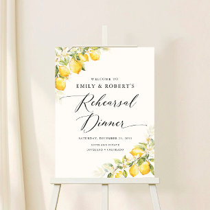 Lemon Green Citrus Rehearsal Dinner Foam Board