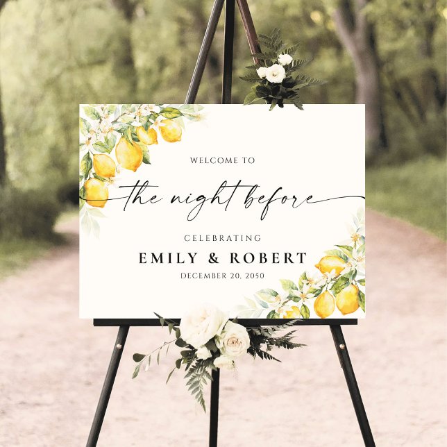 Lemon Green Citrus Rehearsal Dinner Foam Board (Creator Uploaded)