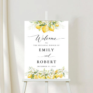 Lemon Green Citrus Rehearsal Dinner Foam Board