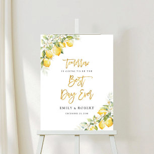 Lemon Green Citrus Rehearsal Dinner Foam Board