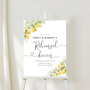 Lemon Green Citrus Rehearsal Dinner Foam Board