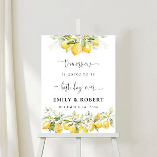 Lemon Green Citrus Rehearsal Dinner Foam Board