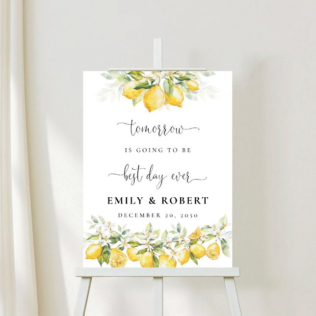 Lemon Green Citrus Rehearsal Dinner Foam Board (Creator Uploaded)