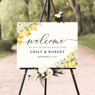 Lemon Green Citrus Wedding Ceremony Foam Board