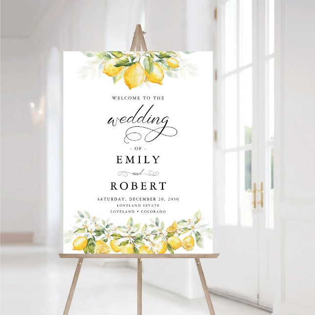 Lemon Green Citrus Wedding Ceremony Foam Board (Creator Uploaded)