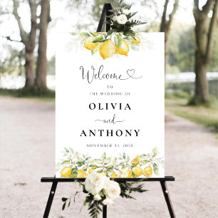 Lemon Green Citrus Wedding Ceremony Foam Board