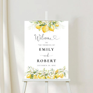 Lemon Green Citrus Wedding Ceremony Foam Board