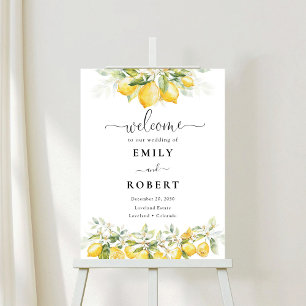 Lemon Green Citrus Wedding Ceremony Foam Board