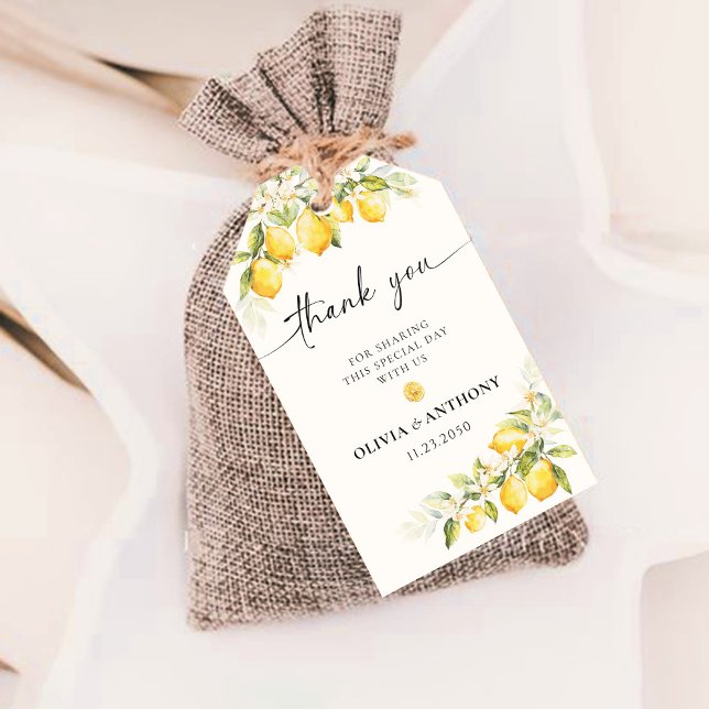 Lemon Green Citrus Wedding Ceremony Gift Tag (Creator Uploaded)