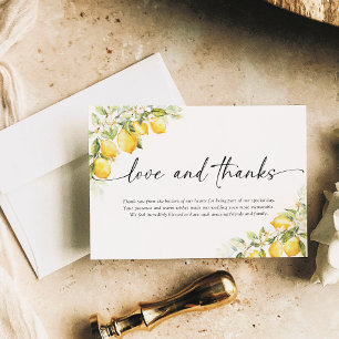 Lemon Green Citrus Wedding Thank You Cards