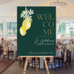 Lemon Green Main Squeeze Bridal Shower Welcome Foam Board<br><div class="desc">Complete the look for your mani squeeze bridal shower theme with this welcome sign. Featuring a minimalist lemon,  flower and leaves bunch along with the word welcome in chic typography in golden color</div>