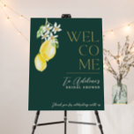 Lemon Green Main Squeeze Bridal Shower Welcome Foam Board<br><div class="desc">Complete the look for your mani squeeze bridal shower theme with this welcome sign. Featuring a minimalist lemon,  flower and leaves bunch along with the word welcome in chic typography in golden color</div>