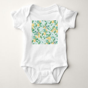 Lemon Green Watercolor: Seamless Romance Baby Bodysuit