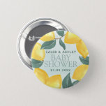 Lemon Greenery Baby Shower Button Pin at Zazzle