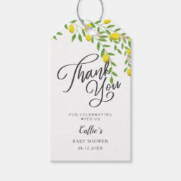 Lemon Greenery Baby Shower Thank You Gift Tags