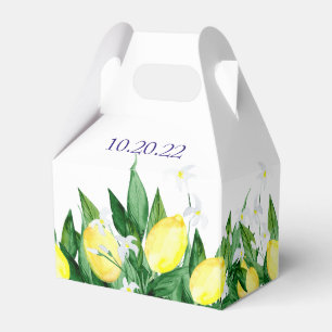 Lemon Greenery Blossom Wedding Favor Box