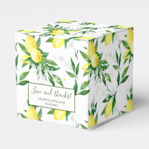 Lemon Greenery Blossom Wedding Favor Box