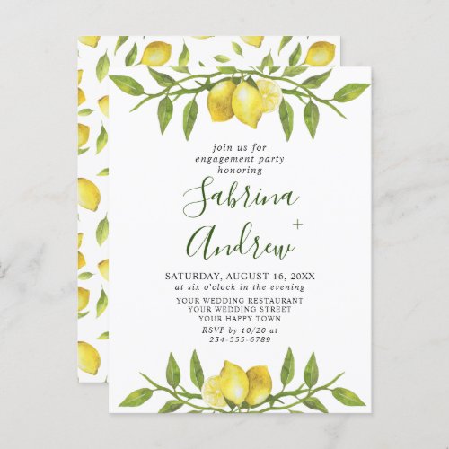 Lemon Greenery ENGAGEMENT PARTY Invitation Postcard