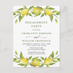 Lemon Greenery ENGAGEMENT PARTY Invitation Postcard