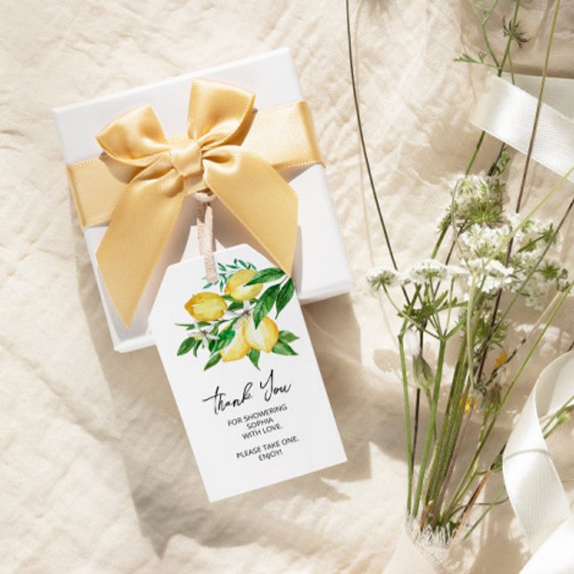 Lemon Greenery Favor Gift Tag (Creator Uploaded)