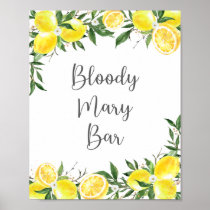 Lemon Greenery Gold Bloody Mary Bar Bridal Sign