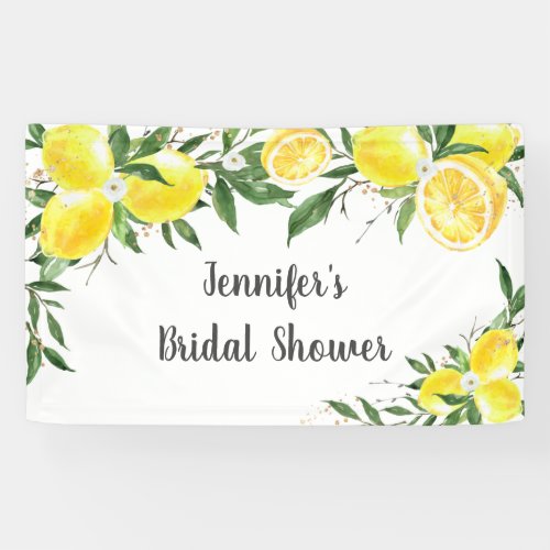 Lemon Greenery Gold Bridal Shower Banner