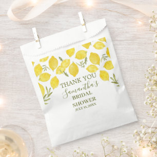 Lemon Greenery Italian Yellow Olive Bridal Shower Favor Bag