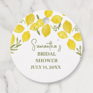 Lemon Greenery Italian Yellow Olive Bridal Shower Favor Tags