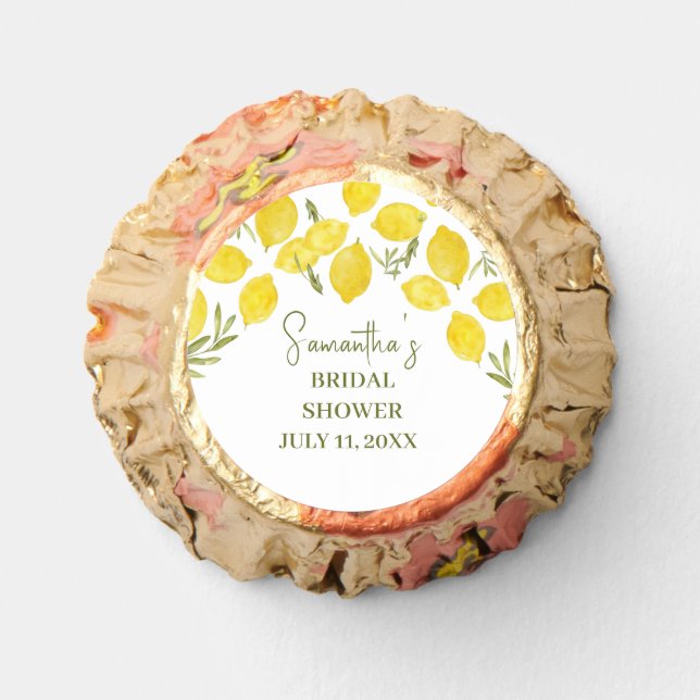 Lemon Greenery Italian Yellow Olive Bridal Shower Reese's Peanut Butter Cups (Front)