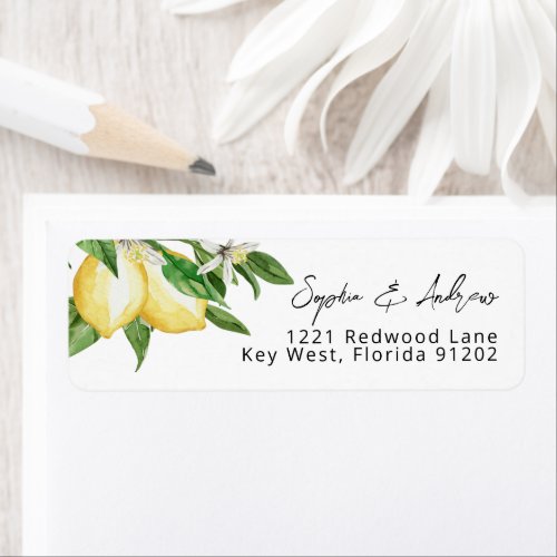 Lemon Greenery Return Address Label