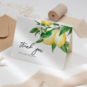 Lemon Greenery Wedding Thank You Card