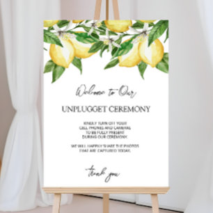 Lemon Greenery Wedding Unplugged Ceremony Foam Board