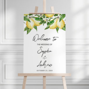 Lemon Greenery Wedding Welcome Sign Foam Boards