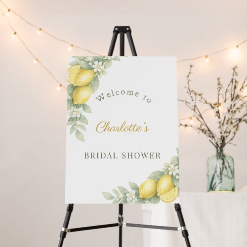 Lemon greenery welcome Bridal Shower Foam Board