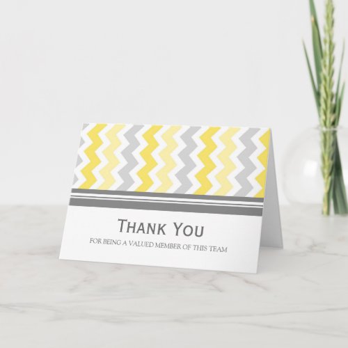 Lemon Grey Chevron Employee Appreciation Card