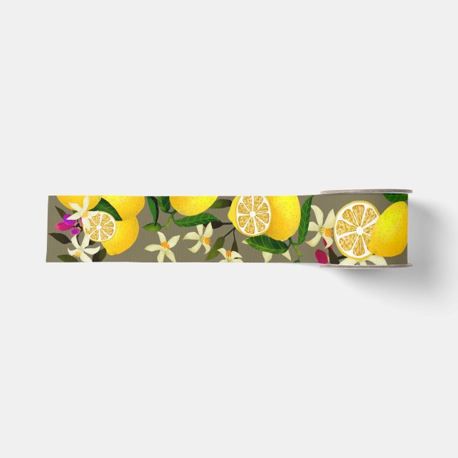 Lemon Grey Grosgrain Ribbon (Front)