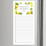 Lemon Grocery Shopping List Magnetic Notepad<br><div class="desc">Market list grocery shopping list design featuring a watercolor lemon frame personalized with your name.</div>