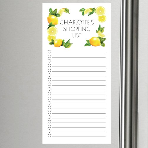 Lemon Grocery Shopping List Magnetic Notepad