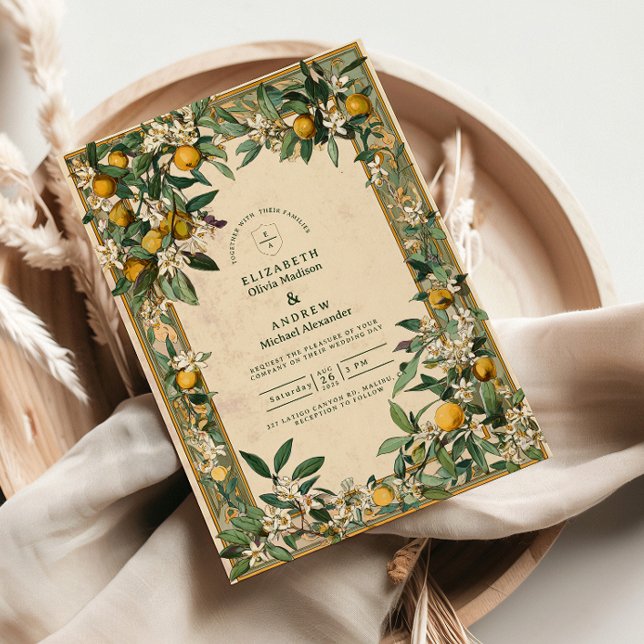 Lemon Grove Bloom Wedding Invitation (Creator Uploaded)
