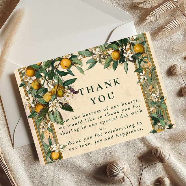 Lemon Grove Bloom Wedding Thank You Card (Creator Uploaded)
