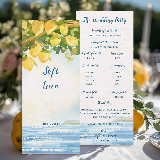 Lemon Grove Coastal  Wedding Ceremony Program (Lemon Grove Coastal Wedding Ceremony Program)