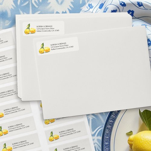 Lemon Grove Fruit Lemons on Cream Return Address Label