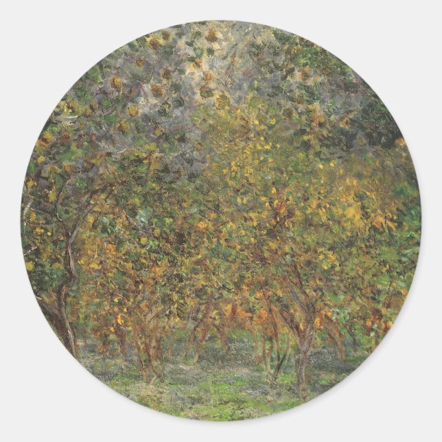 Lemon Grove in Bordighera by Claude Monet Classic Round Sticker (Front)