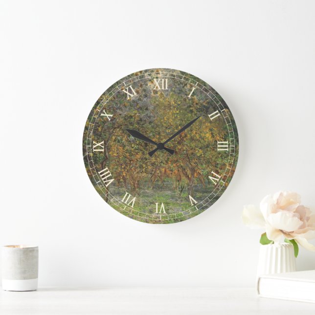 Lemon Grove in Bordighera by Claude Monet Large Clock (Home)